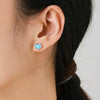 Wholesale Women's Light Luxury S925 Sterling Silver Inlaid Heartshaped Earrings