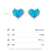Wholesale Women's Light Luxury S925 Sterling Silver Inlaid Heartshaped Earrings