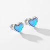 Wholesale Women's Light Luxury S925 Sterling Silver Inlaid Heartshaped Earrings