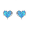 Wholesale Women's Light Luxury S925 Sterling Silver Inlaid Heartshaped Earrings