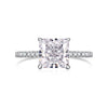 Wholesale Women's Light Luxury S925 Sterling Silver Ring With Geometric Pattern And Square Zircon Inlaid By Four Claw Ice Flower Cut And Electroplated