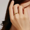 Wholesale Women's Light Luxury S925 Sterling Silver Ring With Letter Design And Zircon Inlaid Electroplated