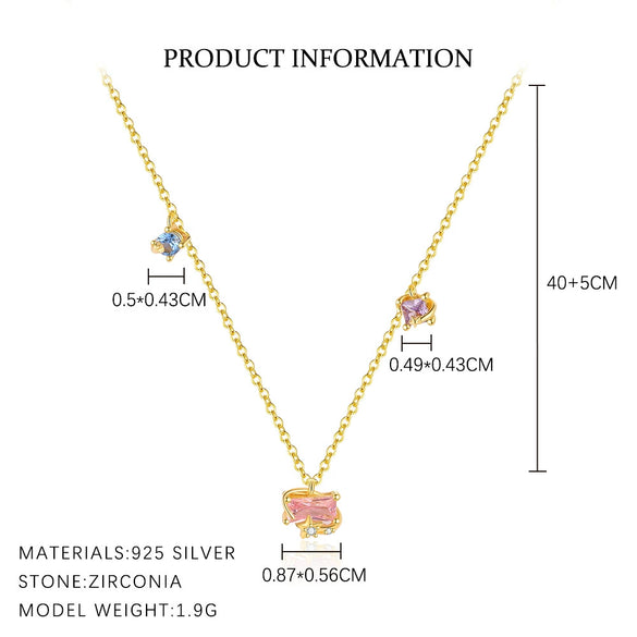 Wholesale Women's Light Luxury S925 Sterling Silver Star Shape Necklace With Zirconia And Cross Chain