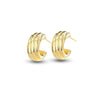 Wholesale Women's Light Luxury S925 Sterling Silver Wave Pattern Ctype Earrings With Electroplating