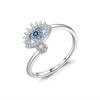 Wholesale Women's Light Luxury Sexy Cute Microinlaid Geometric S925 Sterling Silver Open Ring