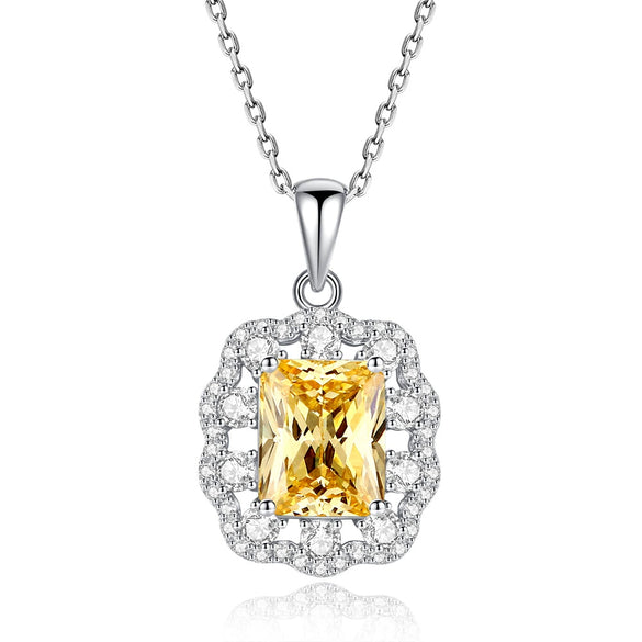 Wholesale Women's Light Luxury Silver 925 Floral Geometric Clavicle Necklace With Diamond Treatment