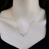 Wholesale Women's Light Luxury 925 Silver Necklace With Cross Chain And Irregular Inlaid Blue Zircon Pendant In Geometric Style And Electroplating Treatment