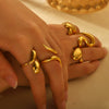 Wholesale Women's Light Luxury Snakeshaped Titanium Steel Geometric Ring With Electroplating