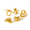 Wholesale Women's Light Luxury Snakeshaped Titanium Steel Geometric Ring With Electroplating