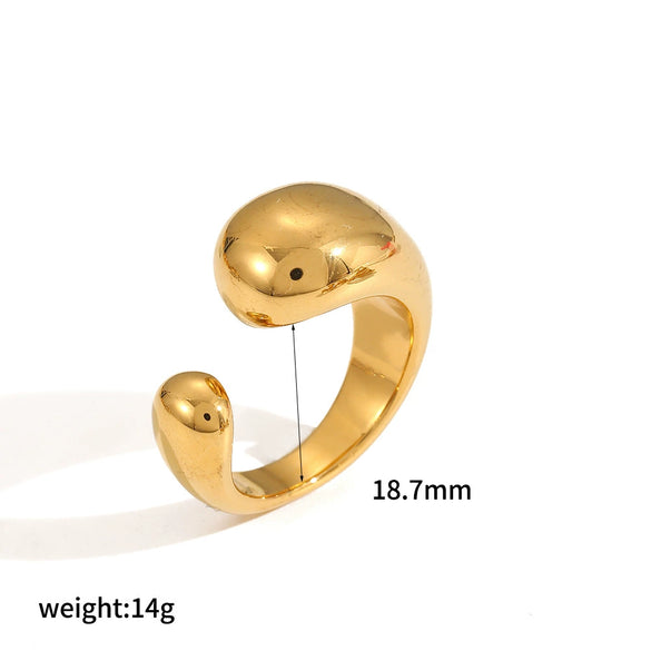 Wholesale Women's Light Luxury Snakeshaped Titanium Steel Geometric Ring With Electroplating