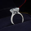 Wholesale Women's Light Luxury Square Copper Zircon Wedding Engagement Ring With Geometric Design