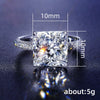 Wholesale Women's Light Luxury Square Copper Zircon Wedding Engagement Ring With Geometric Design