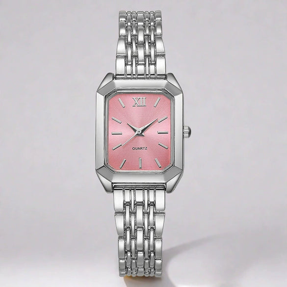 Wholesale Women's Light Luxury Square Quartz Watch Alloy Case And Strap Casual Style Pin Buckle Ordinary Glass Mirror