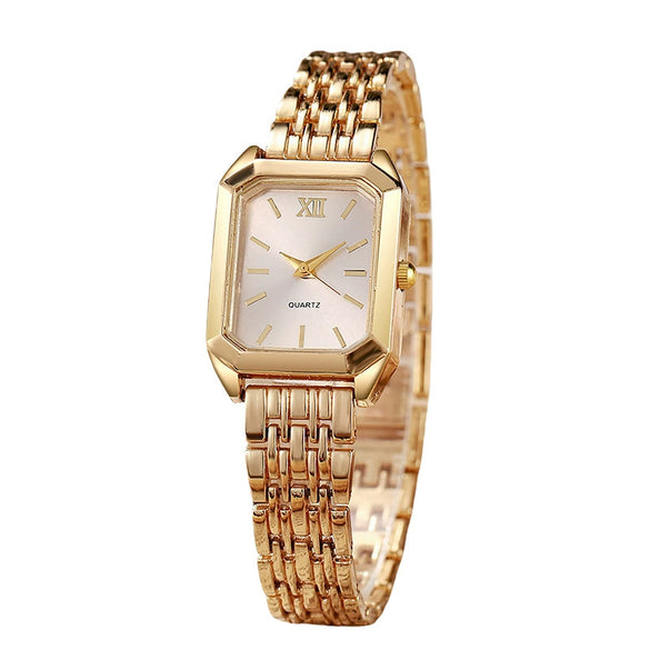 Wholesale Women's Light Luxury Square Quartz Watch Alloy Case And Strap Casual Style Pin Buckle Ordinary Glass Mirror