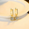 Wholesale Women's Light Luxury Square Ushaped Zinc Alloy Rhinestone Electroplated Ear Buckle