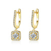 Wholesale Women's Light Luxury Square Ushaped Zinc Alloy Rhinestone Electroplated Ear Buckle