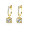 Wholesale Women's Light Luxury Square Ushaped Zinc Alloy Rhinestone Electroplated Ear Buckle