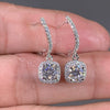 Wholesale Women's Light Luxury Square Ushaped Zinc Alloy Rhinestone Electroplated Ear Buckle