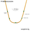 Wholesale Women's Light Luxury Square Zircon Stainless Steel Gold Plated Double Layer Stacked Blade Chain Necklace With Omega Ot Buckle And Geometric Design