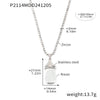 Wholesale Women's Light Luxury Stainless Steel And Resin Water Drop Clavicle Necklace With Colorful Zircon And Geometric Pattern Electroplated