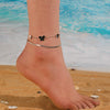 Wholesale Women's Light Luxury Stainless Steel And Titanium Steel Doublelayer Butterfly Inlaid White And Black Shell Anklet