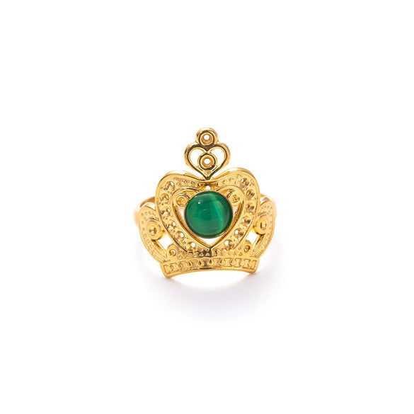 Wholesale Women's Light Luxury Stainless Steel And Titanium Steel Hollow Crown Ring With Electroplating