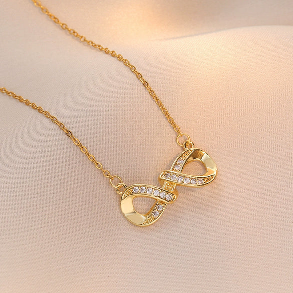 Wholesale Women's Light Luxury Stainless Steel And Titanium Steel Necklace With Ochain And Electroplated Letters Numbers Text Pendant