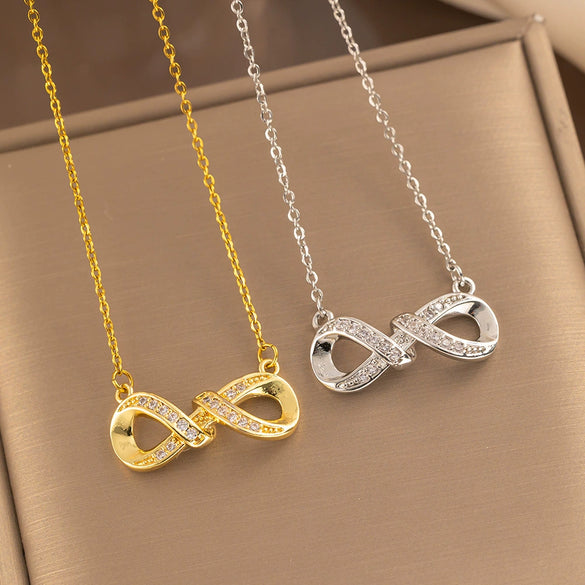 Wholesale Women's Light Luxury Stainless Steel And Titanium Steel Necklace With Ochain And Electroplated Letters Numbers Text Pendant