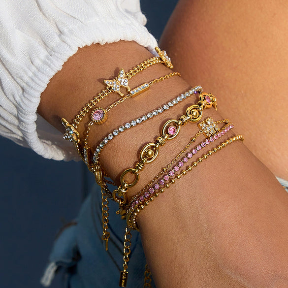 Wholesale Women's Light Luxury Stainless Steel Bracelet With Geometric Pattern And Electroplating