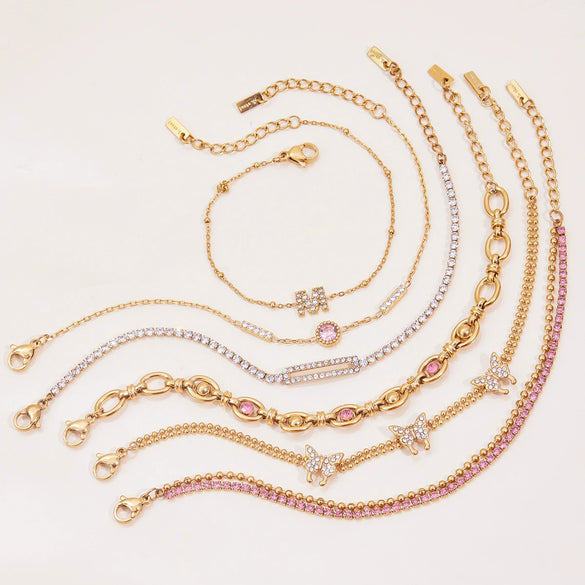 Wholesale Women's Light Luxury Stainless Steel Bracelet With Geometric Pattern And Electroplating