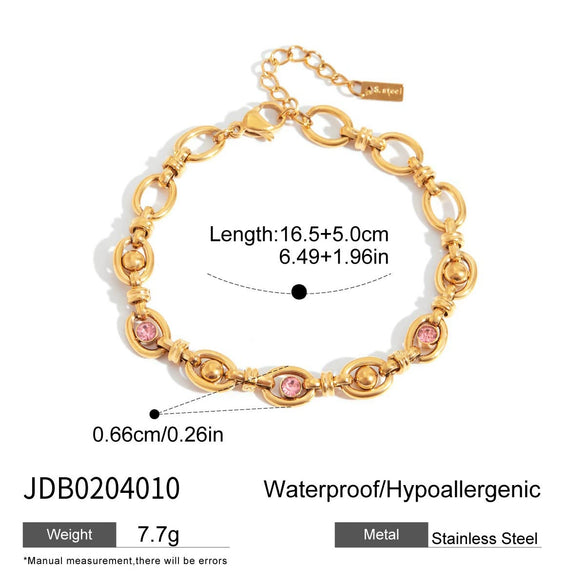 Wholesale Women's Light Luxury Stainless Steel Bracelet With Geometric Pattern And Electroplating