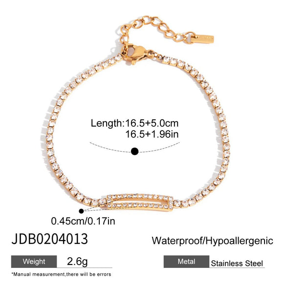 Wholesale Women's Light Luxury Stainless Steel Bracelet With Geometric Pattern And Electroplating