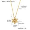 Wholesale Women's Light Luxury Stainless Steel Christmas Snowflake Clavicle Necklace With 5A Super Flash Zircon Pvd Electroplated 18K Gold