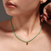 Wholesale Women's Light Luxury Stainless Steel Clavicle Necklace With Cat's Eye Stone Water Drop Pendant And Geometric Pattern Electroplated