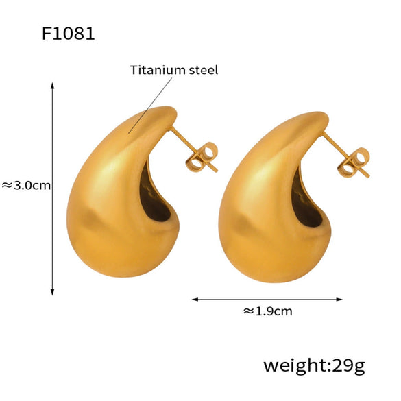 Wholesale Women's Light Luxury 316L Stainless Steel Drop Shaped Zircon Earrings With Geometric Pattern And Pvd Plated Real Gold Inlaid