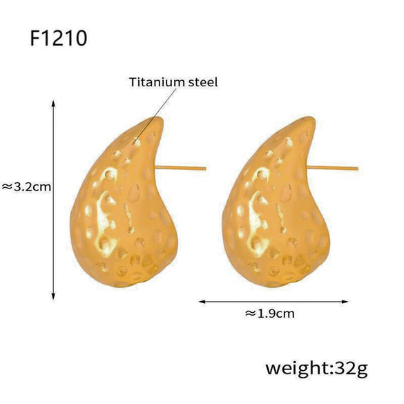 Wholesale Women's Light Luxury 316L Stainless Steel Drop Shaped Zircon Earrings With Geometric Pattern And Pvd Plated Real Gold Inlaid