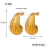Wholesale Women's Light Luxury 316L Stainless Steel Drop Shaped Zircon Earrings With Geometric Pattern And Pvd Plated Real Gold Inlaid