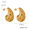 Wholesale Women's Light Luxury 316L Stainless Steel Drop Shaped Zircon Earrings With Geometric Pattern And Pvd Plated Real Gold Inlaid