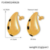 Wholesale Women's Light Luxury 316L Stainless Steel Drop Shaped Zircon Earrings With Geometric Pattern And Pvd Plated Real Gold Inlaid