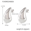 Wholesale Women's Light Luxury 316L Stainless Steel Drop Shaped Zircon Earrings With Geometric Pattern And Pvd Plated Real Gold Inlaid