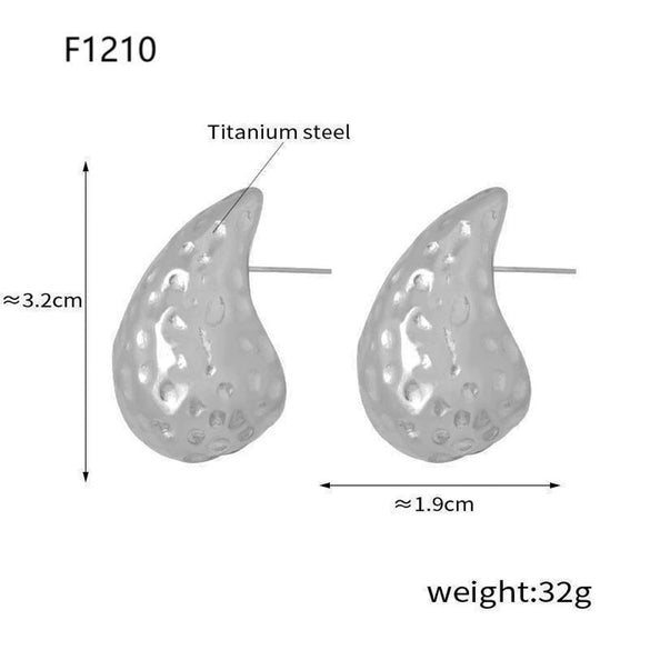 Wholesale Women's Light Luxury 316L Stainless Steel Drop Shaped Zircon Earrings With Geometric Pattern And Pvd Plated Real Gold Inlaid