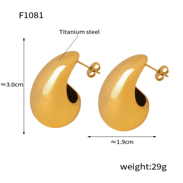 Wholesale Women's Light Luxury 316L Stainless Steel Drop Shaped Zircon Earrings With Geometric Pattern And Pvd Plated Real Gold Inlaid