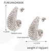 Wholesale Women's Light Luxury 316L Stainless Steel Drop Shaped Zircon Earrings With Geometric Pattern And Pvd Plated Real Gold Inlaid