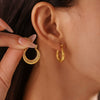 Wholesale Women's Light Luxury Stainless Steel Earrings With Dot Pattern Ins Wave Shape Pvd Electroplated And Colorpreserving Niche And Geometric Style