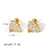 Wholesale Women's Light Luxury Stainless Steel Earrings With Zircon Inlay Starfish Clover Animal Zodiac Design