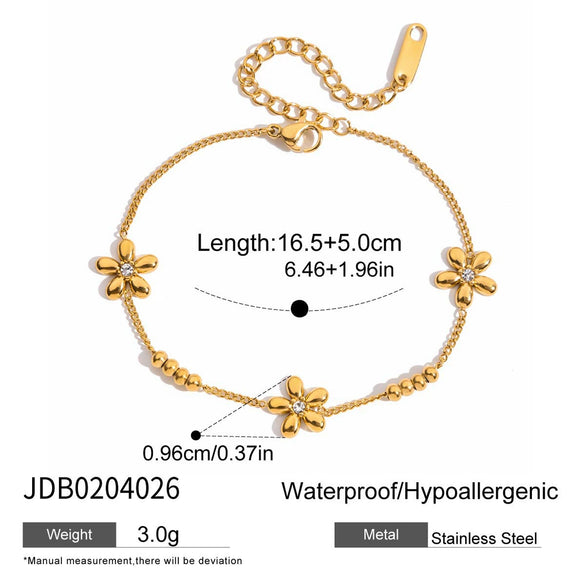 Wholesale Women's Light Luxury Stainless Steel Electroplated Bracelet With Star And Flower Patterns
