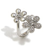 Wholesale Women's Light Luxury Stainless Steel Electroplated Flower Zircon Ring Hand Jewelry