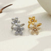 Wholesale Women's Light Luxury Stainless Steel Electroplated Flower Zircon Ring Hand Jewelry