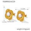 Wholesale Women's Light Luxury 316L Stainless Steel Electroplated Geometric And Flower Patterned Petal Flower Inlaid Beads Earrings