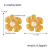 Wholesale Women's Light Luxury 316L Stainless Steel Electroplated Geometric And Flower Patterned Petal Flower Inlaid Beads Earrings